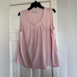 Jones Studio Blush Pink Pleated sleeveless Blouse women’s XL